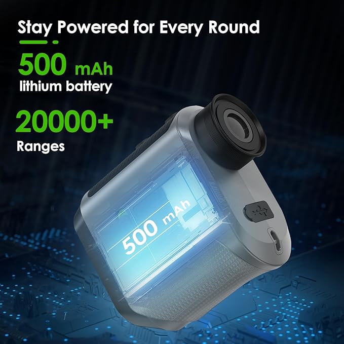 1200Yards Range Finder Golf with Slope, 7X Magnification Range Finder, Lightweight Portable Rechargeable Rangefinder, Flag Lock Vibration, Switch for Legal, Range Finders for Hunt Golf Accessory(Grey)