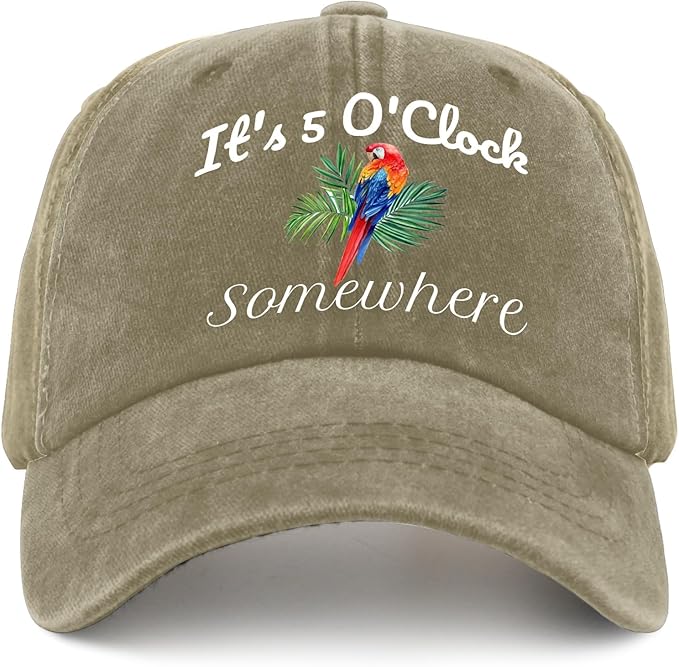 Jimmy Music Buffett Accessories Hats Its 5 Oclock Some Where Baseball Cap Mom Hat Pigment Black Womens Bucket