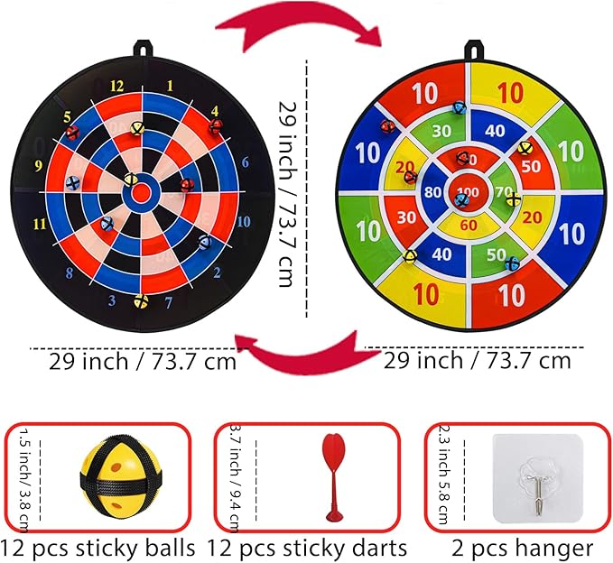 Dart Board Games for Kids Ages 3-12, Sticky Dart Board - Image 6