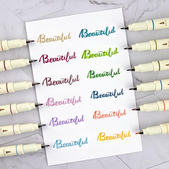 WRITECH Arts Sign Brush Pen Brush Tip Marker Felt Tip Water Based Ink Color - Image 3