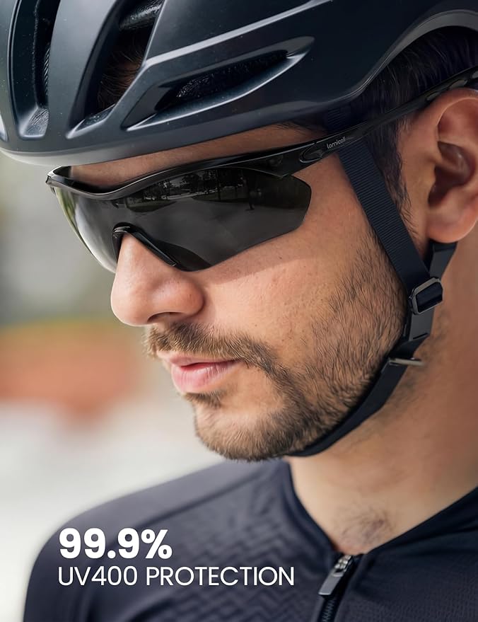 Lamicall 22g Polarized Sports Sunglasses - UV400 Protection Men Women Sun Glasses for Running Cycling Fishing Golf Driving
