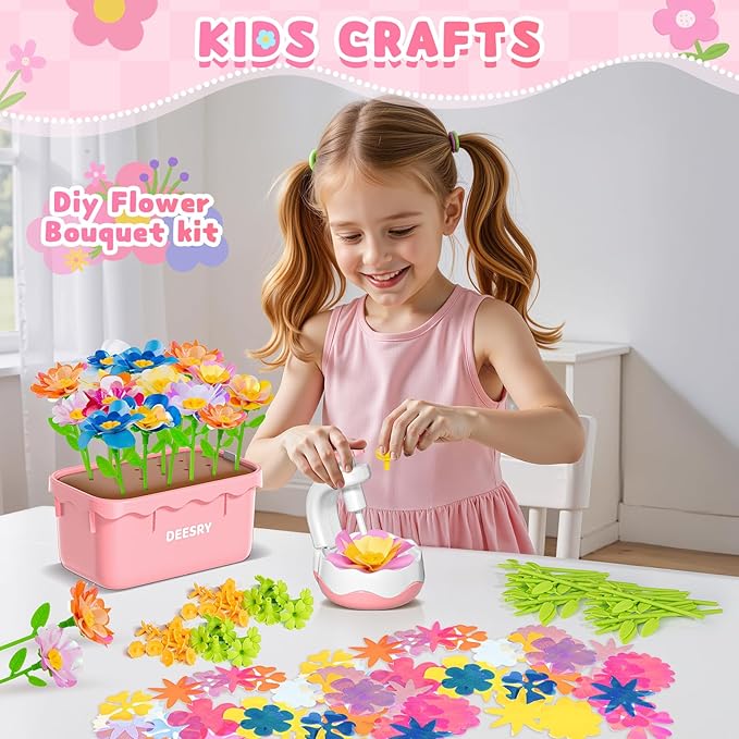 Deesry Fabric Flower Bouquets Toys, Storable Flower Making Kit - Image 2