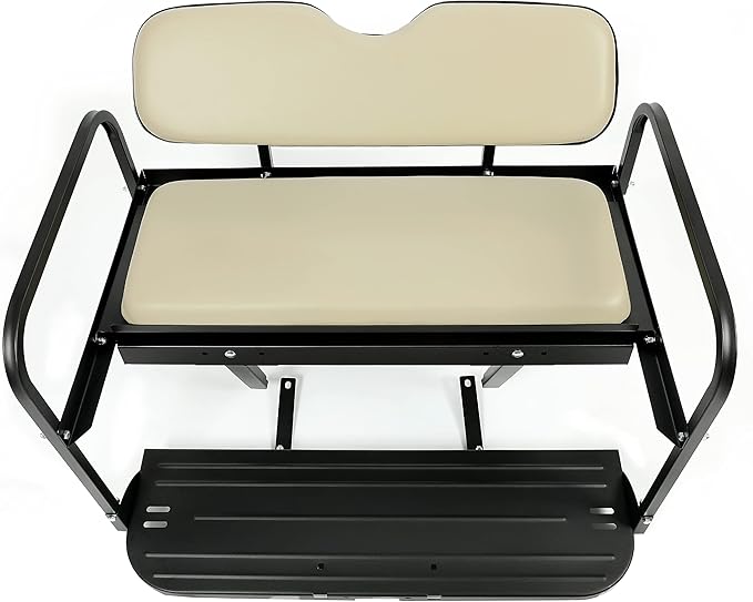 ECOTRIC Back Rear Flip Seat Kit Compatible with 2007-2016 Yamaha Drive G29 Golf Cart Flip Folding Down Powder Coated White