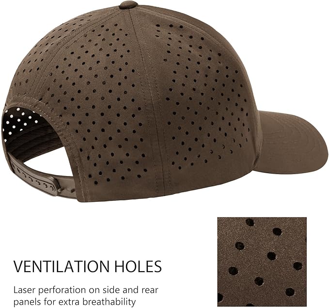 BASSDASH UPF 50+ Quick Dry Baseball Cap Water Resistant Laser Cut Mesh Snapback Hat for Men Women Fishing Hiking FH14