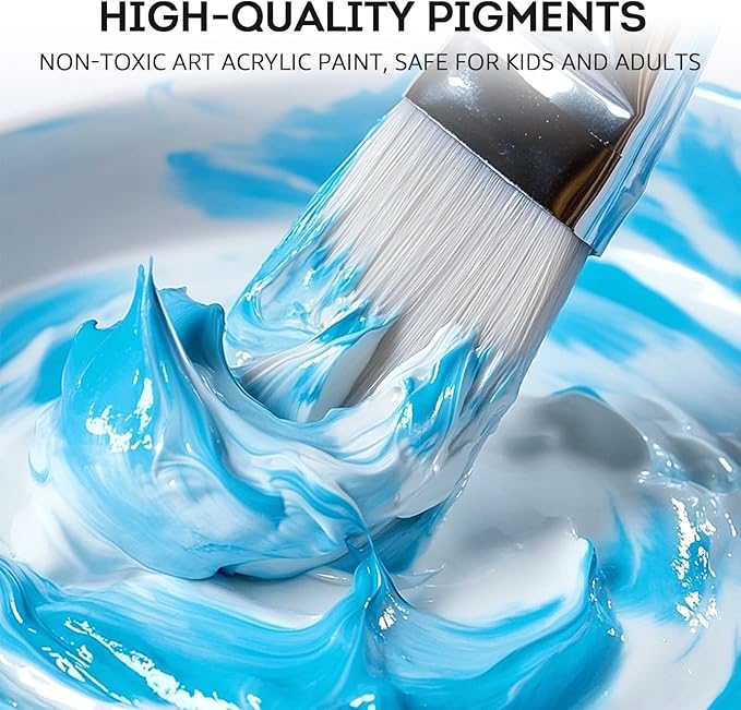 ABEIER Acrylic Paint, 20 Colors Acrylic Paint Bottle Set, Rich Pigments Bulk - Image 5