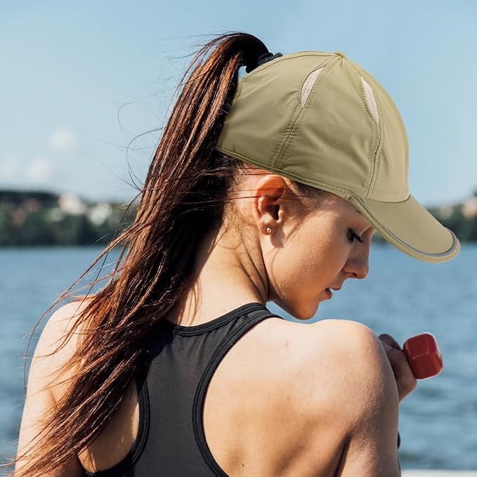 SHINCHIC Womens Ponytail Baseball Cap UPF50+ Waterproof Golf Hat High Bun Pony Cap Breathable Dad Hat for Outdoor