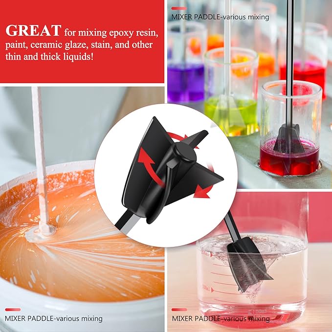 4 Pcs Resin Mixer Paddles for Resin Drill, Epoxy Mixer Attachment for Drill - Image 4