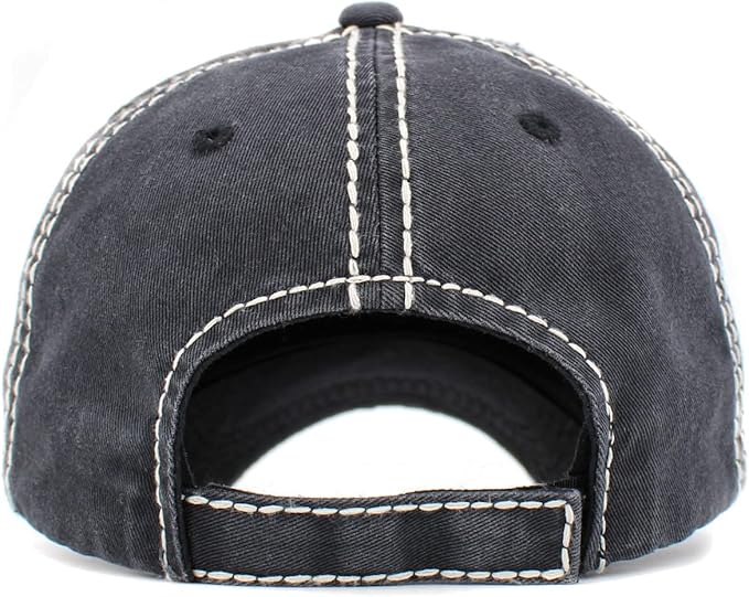 Funky Junque Distressed Vintage Baseball Cap - Embroidered Patch Women's Hat - Holiday, Lifestyle & Patriotic Designs