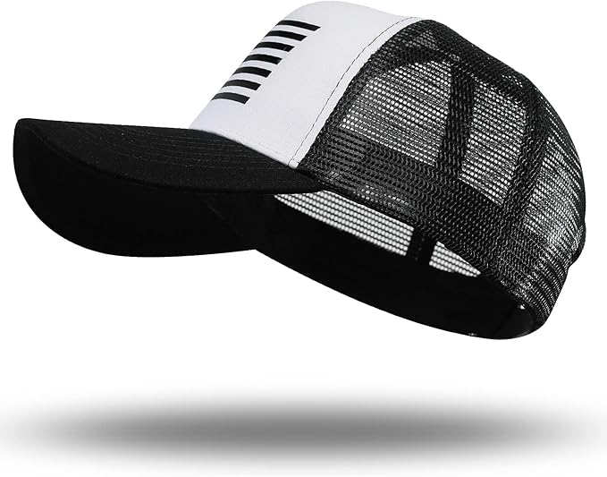 American Flag Trucker Hat - Snapback Hat, Baseball Cap for Men Women - Breathable Mesh Side, Adjustable Fit - for Casual Wear