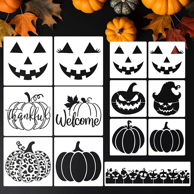 Halloween Stencils Pumpkin Face Stencils Pumpkin Stencil by zosylley