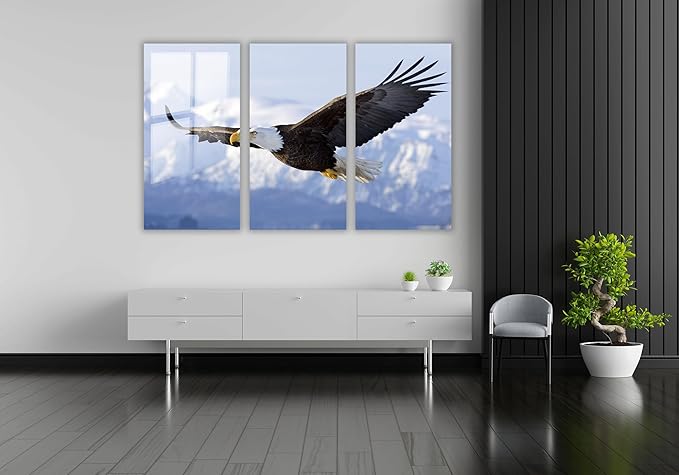 SpiritualHands Eagle Printed Tempered Glass Wall Art Painting - Image 4