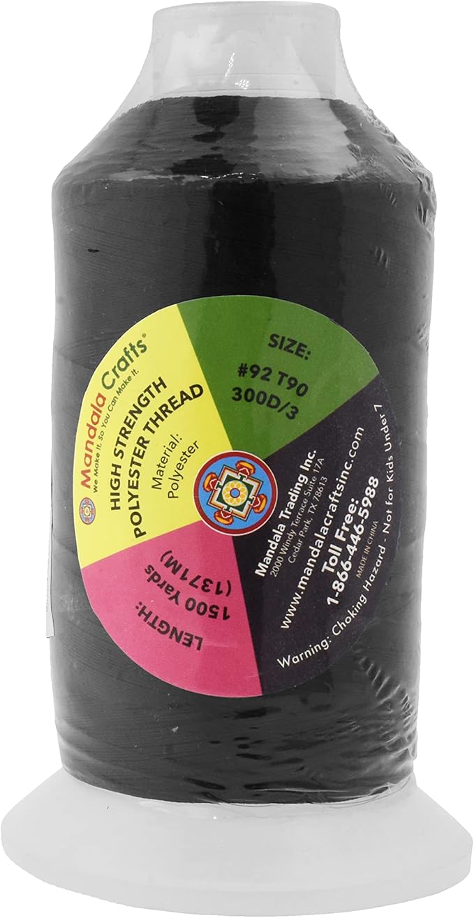Mandala Crafts Black Heavy Duty Thread - Image 3