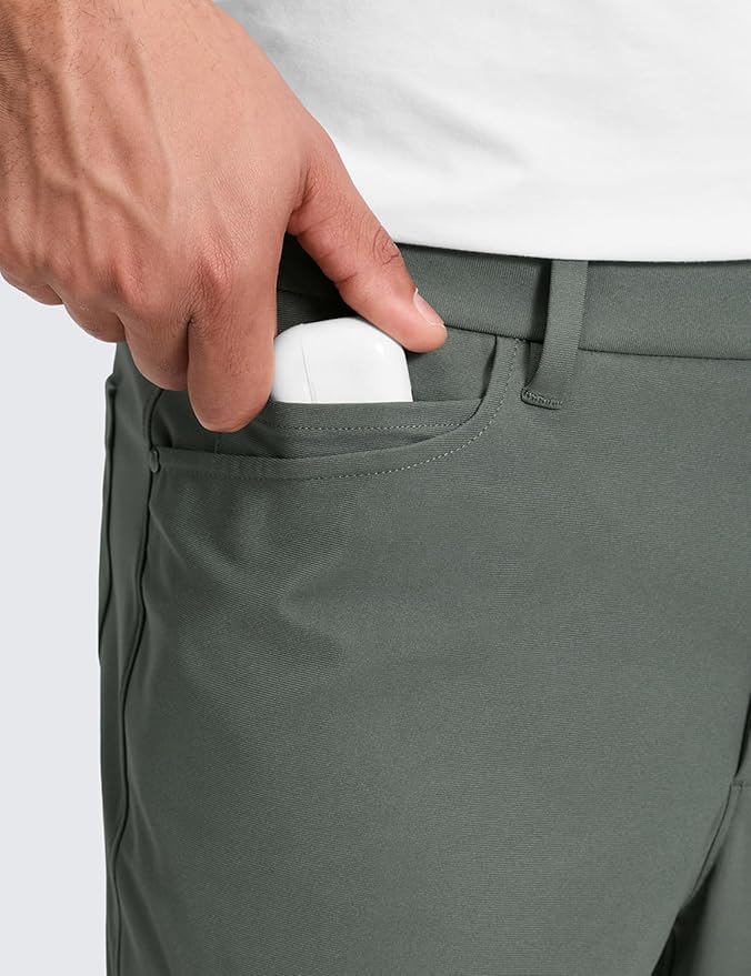 CRZ YOGA All Day Comfy 5-Pocket Golf Pants for Men - 28"/30"/32"/34" Quick Dry Lightweight Casual Work Stretch Trousers