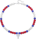 QINJIEJIE Baseball Necklace for Men Glitter Bling Rhinestone Beaded Collection Necklace for Women 16/18in Inspired Sports Jewelry Baseball Chain Cool Gifts for Baseball Players Team Lovers