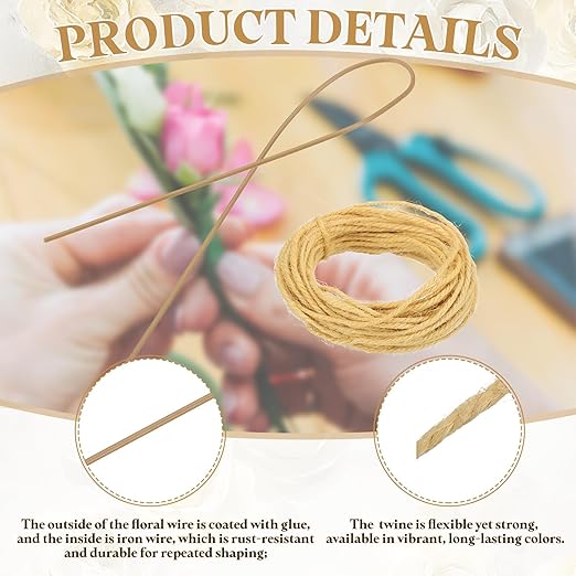 uxcell 100Pcs 2 Gauge Floral Wire, 15.75" Length Flower Stem Wires - Image 3