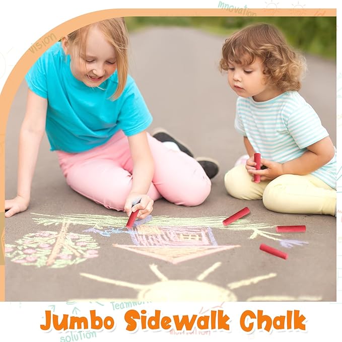 20 Pcs Sidewalk Chalks for Kids Non Toxic Jumbo Chalk for Party Gift Outdoor - Image 6