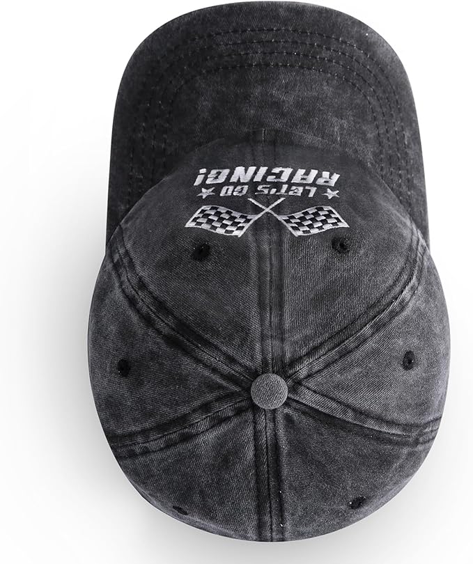 Racing Hats for Men Women, Racing Cap Gift for Race Car Fans, Adjustable Flag Embroidered Baseball Caps
