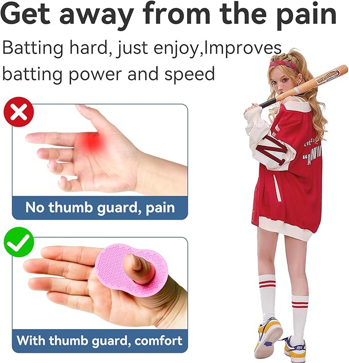 2 Pack Baseball Thumb Guard for Pro Batters, Hitter Swing Training Aid, Thumb Guard Baseball & Softball Baseball Batting Grip Baseball Accessories Baseball Training Equipment Reduce Bat Sting