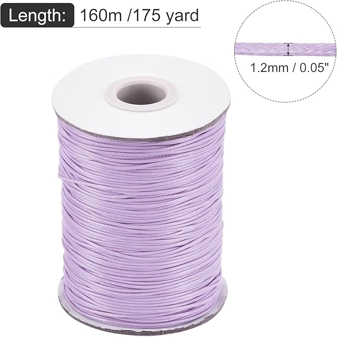 MECCANIXITY Waxed Cord 1.2mm Waxed Polyester Cord 175 Yard Wax String - Image 2