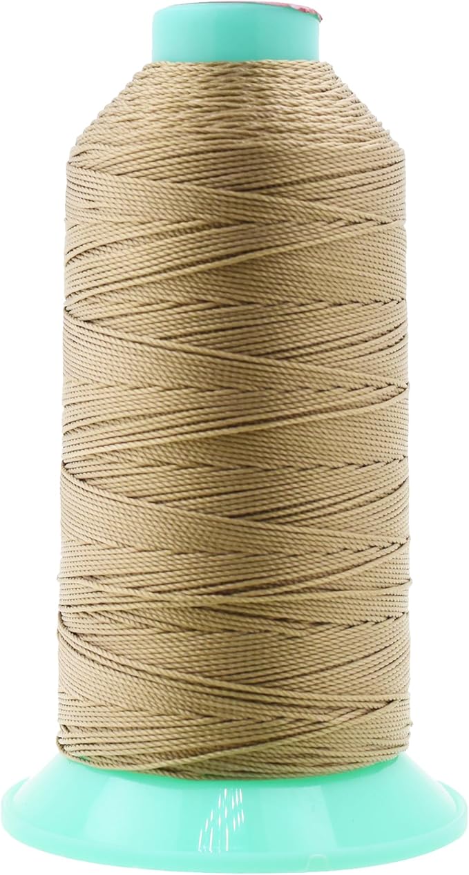 Mandala Crafts Bonded Nylon Thread Khaki Heavy Duty Sewing Threads by MandalaCrafts