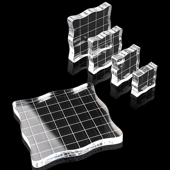 5PCS Clear Acrylic Block for Stamping, Acrylic Stamp Block Stamping Tools for by Unknown