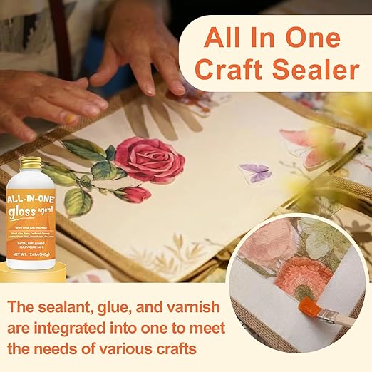 Crafts Sealer Gloss Finish, 200ml All Purpose Craft Glue, and Finish, All in - Image 2