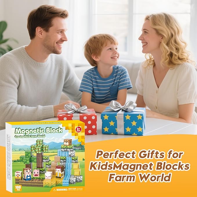 Magnetic Blocks, Magnetic Building Blocks 100pcs Gryxpox-STEM Toys - Image 6