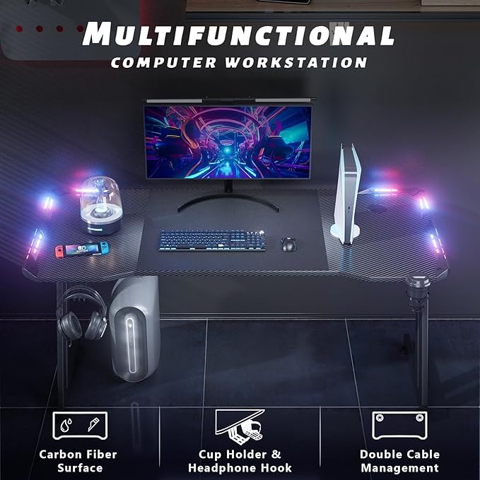 HLDIRECT 63 Inch Gaming Desk - Image 6