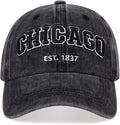 Chicago Hat for Men Women 3D Embroidery Vintage City Dad Hats Baseball Cap