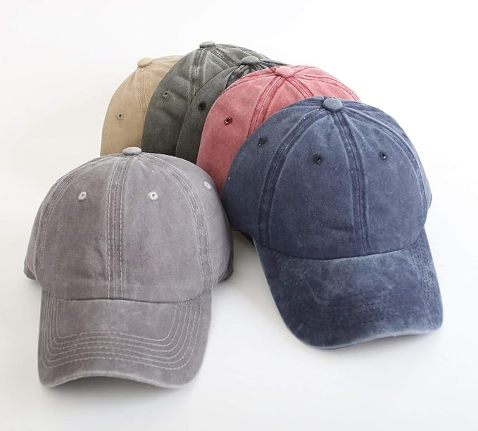 Criss Cross Hat Washed Distressed Baseball Cap Ponytail Hat High Messy Bun Ponycap for Women