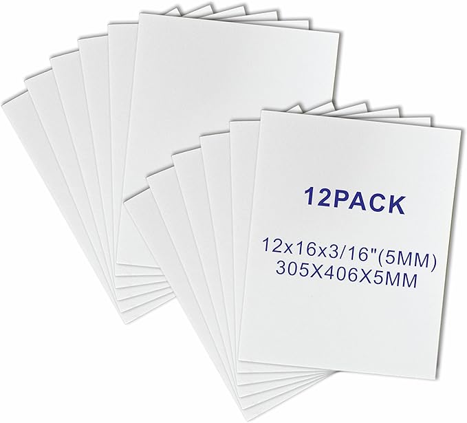 12 Pack Foam Core Board, ZJCEASER 12 x 16 White Poster Board, 3/16" Thickness by Unknown