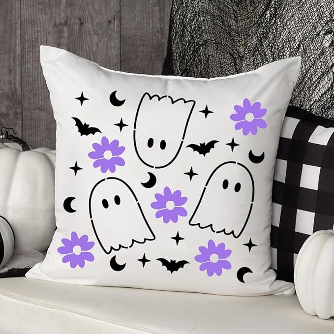 Halloween Stencils for Door Mats Welcome Skeleton Doormat Stencils Boo Spooky - Image 8