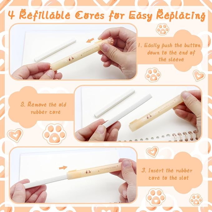 Benvo Retractable Cat Paw Erasers 4 Pcs - Image 3