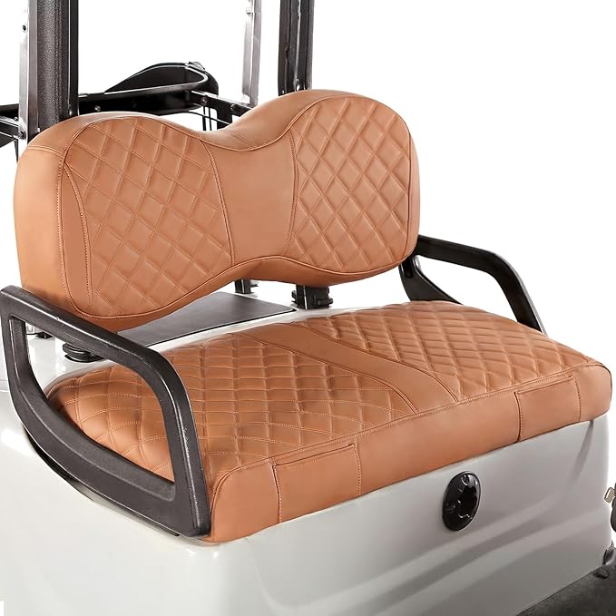 Golf Cart Seat Covers Fit Yamaha Drive G29 2007-2016 Vinyl Leather Front Seat Cover for OEM Ordinary Cushions No Nail Gun Easy to Install & Clean Vinyl Leather Seat Cushion Covers Brown