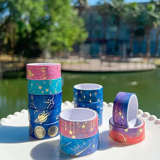 12 Rolls Galaxy Washi Tape Set, Bullet Journal, DIY Crafts, Gift Wrapping - Image 6