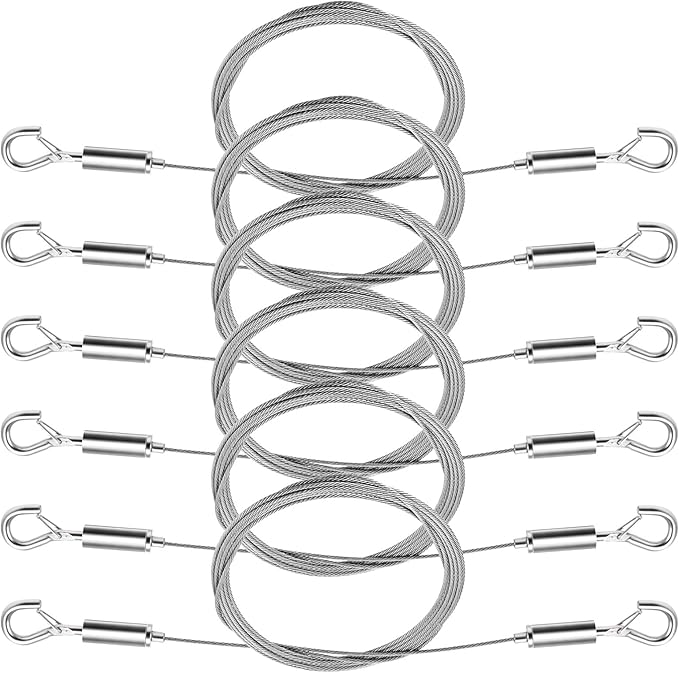 6 Pcs Picture Hanging Wire Heavy Duty Adjustable Art Hanging Wire 9.8FT x1.5mm by Unknown