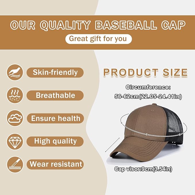 6Pack Unisex Vintage Washed Cotton Baseball Cap Soft Unconstructed Plain Blank Adjustable Size Dad Hat
