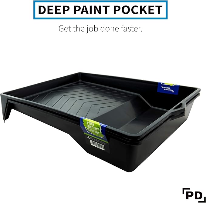 Precision Defined Paint Trays 9-Inch, Paint Roller Trays Set 2-Pack, Plastic - Image 3