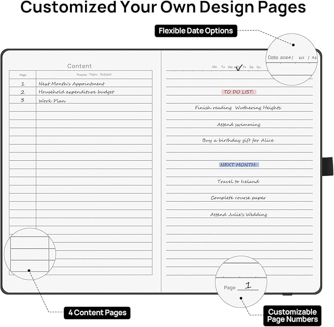 8 Pack Black Lined Journal Notebooks - Image 3