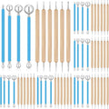 Teenyyou 6 Sets Dot Painting Tools 60 Pcs Clay Pottery Modeling Metal Embossing by Teenyyou