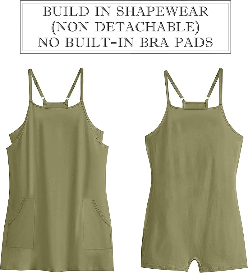 ANRABESS Women Summer Dress 2026 Beach Vacation Outfits Tennis Athletic Workout Romper Dress Built in Shorts Travel Clothes