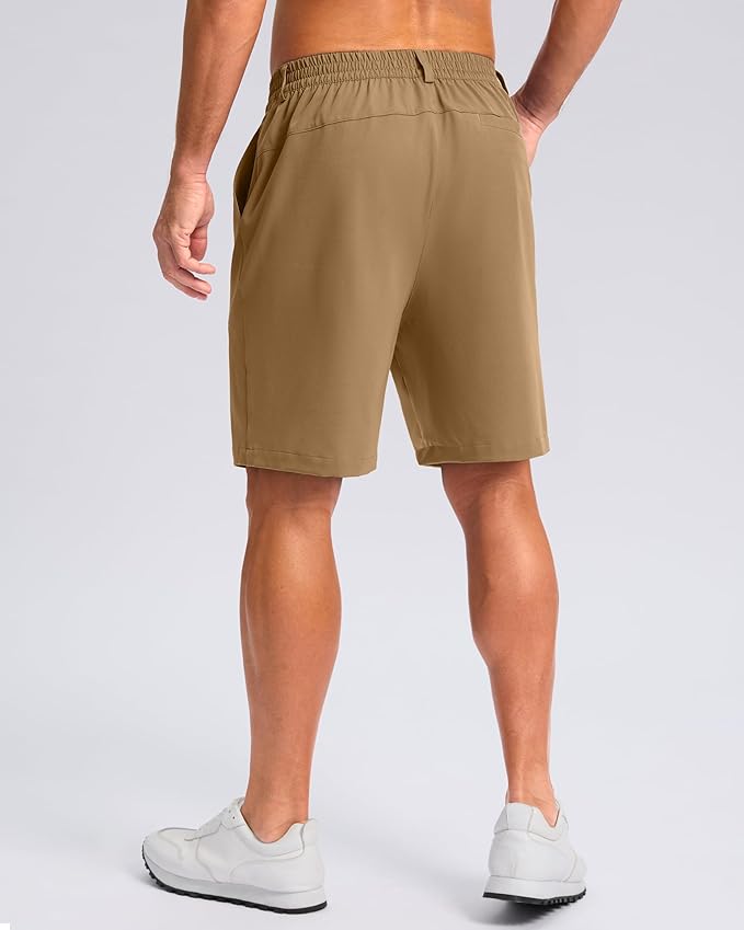 Pudolla Men's Casual Shorts 7"/9"/5" Lightweight Golf Shorts with 3 Pockets Stretch Quick Dry Comfy Work Shorts