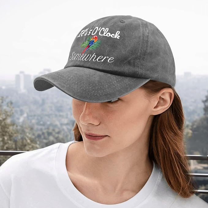 Jimmy Music Buffett Accessories Hats Its 5 Oclock Some Where Baseball Cap Mom Hat Pigment Black Womens Bucket