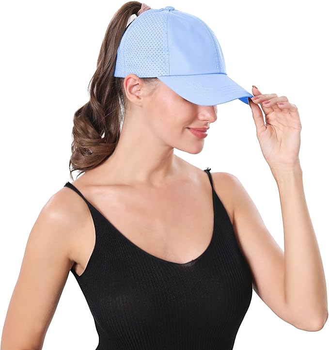 ZTL Women's High Ponytail Baseball Cap Performance Running Hat Quick Dry Mesh Sports Cap Unstructured Dad Trucker Hats
