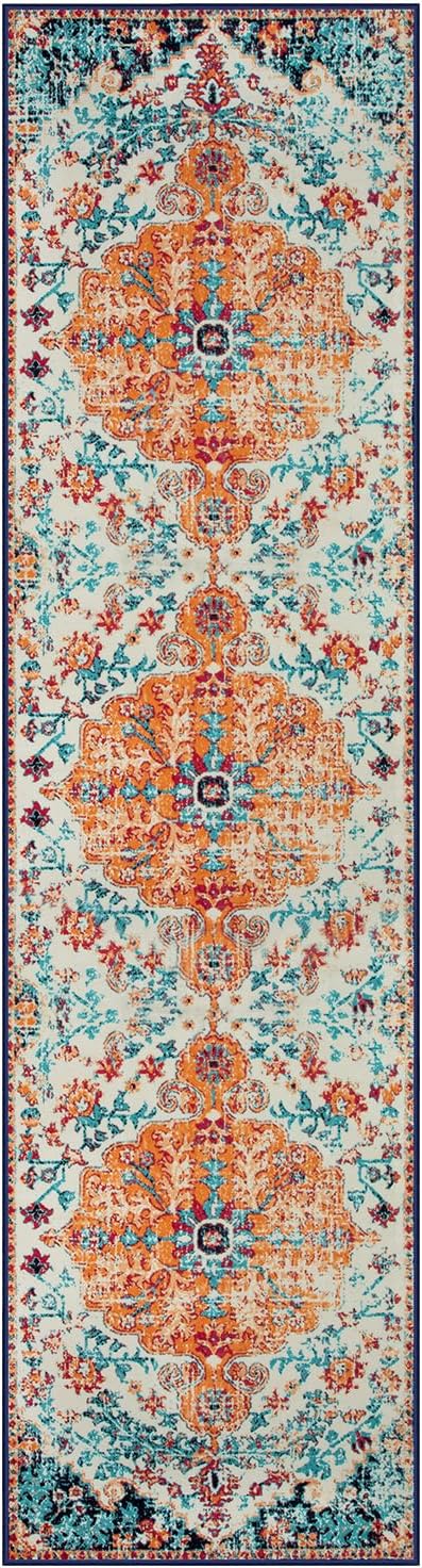 Lahome Bohemian Floral Medallion 2'8" x 10' Hallway Runner Rug, Soft Washable - Image 9