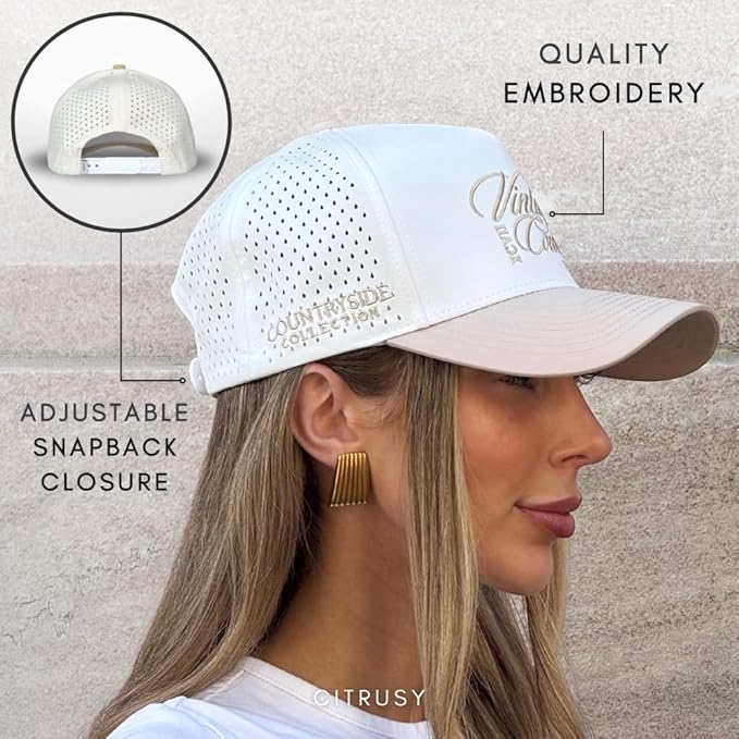 CITRUSY Athletic Trucker Golf Hat | Performance Mens 5 Panel Cap | Cool Breathable Waterproof Workout Running Snapback