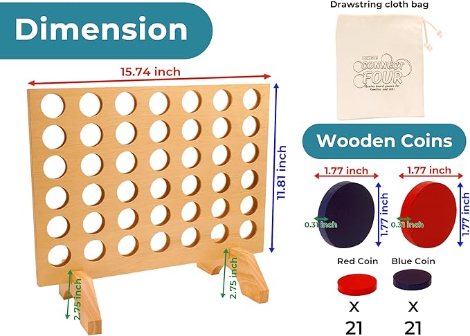 BSIRI Wooden Connect a Row in 4 - Image 5