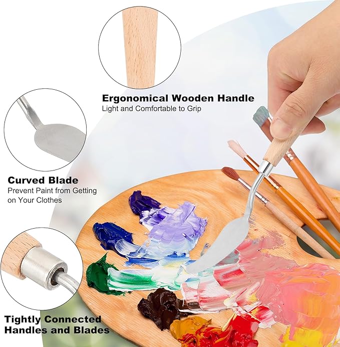 PATIKIL Art Spatula, No.12 22mm Stainless Steel Flexible Palette Knife Painting - Image 3