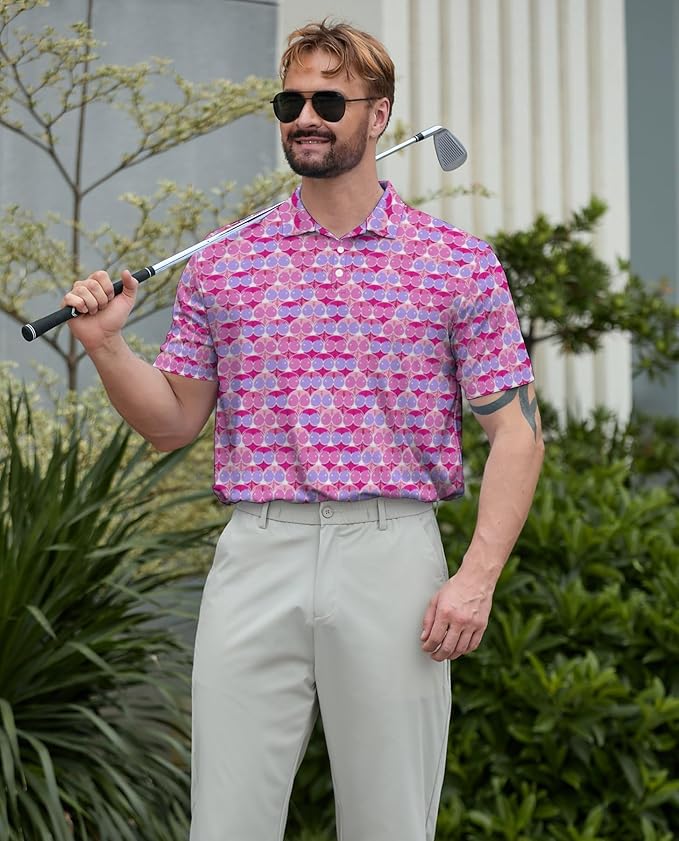 Mens Golf Shirts Golf Polo Shirts for Men Short Sleeve Polo Shirts Golf Gifts