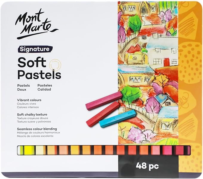Mont Marte Soft Pastels in Tin Box Signature 48pc, 48 Assorted Colors, Vibrant - Image 9
